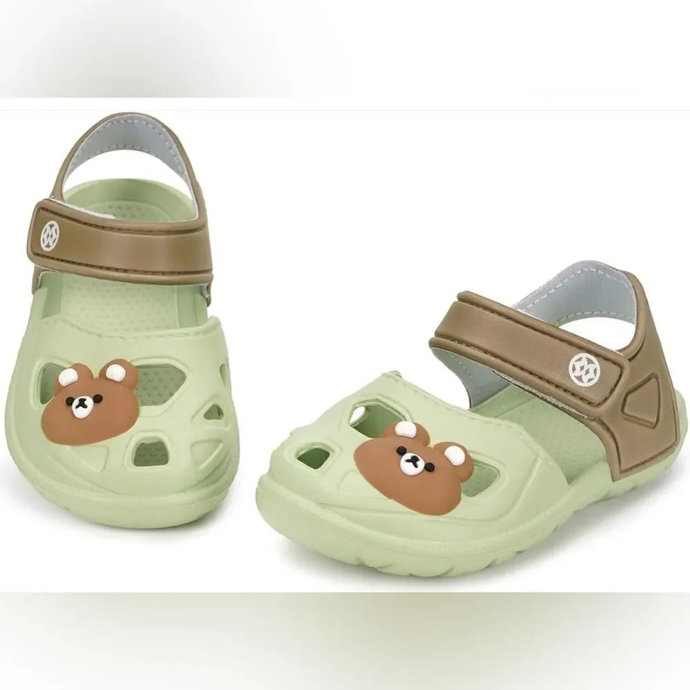 NWOB Toddler Unisex Green Clogs/Mules/Sandals Hook & Loop Strap - Size 10